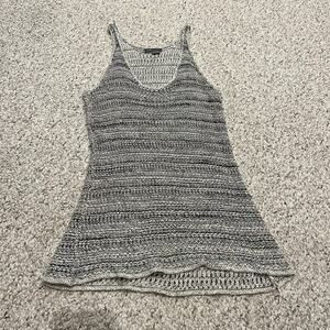 Vince Open Knit Tunic Tank Top M Festival Striped Summer Vacation Retro Hippie